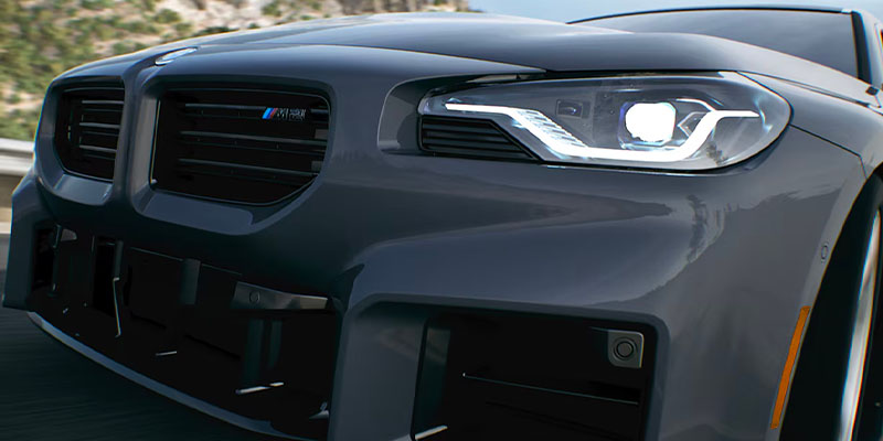 Close up of the grill of a 2025 BMW M2
