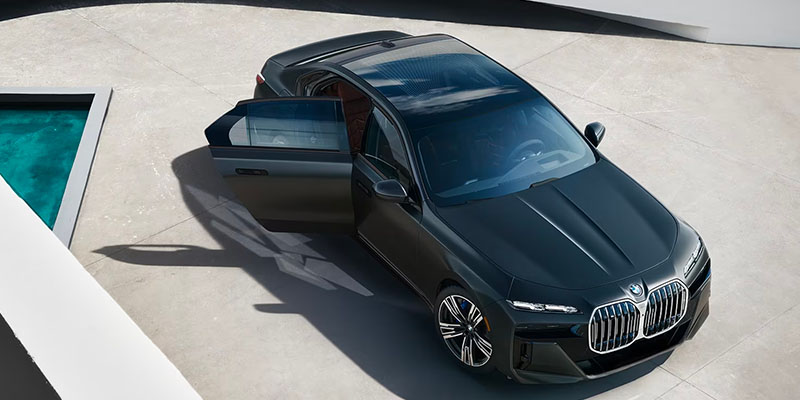 a 2025 BMW 7 Series with open door