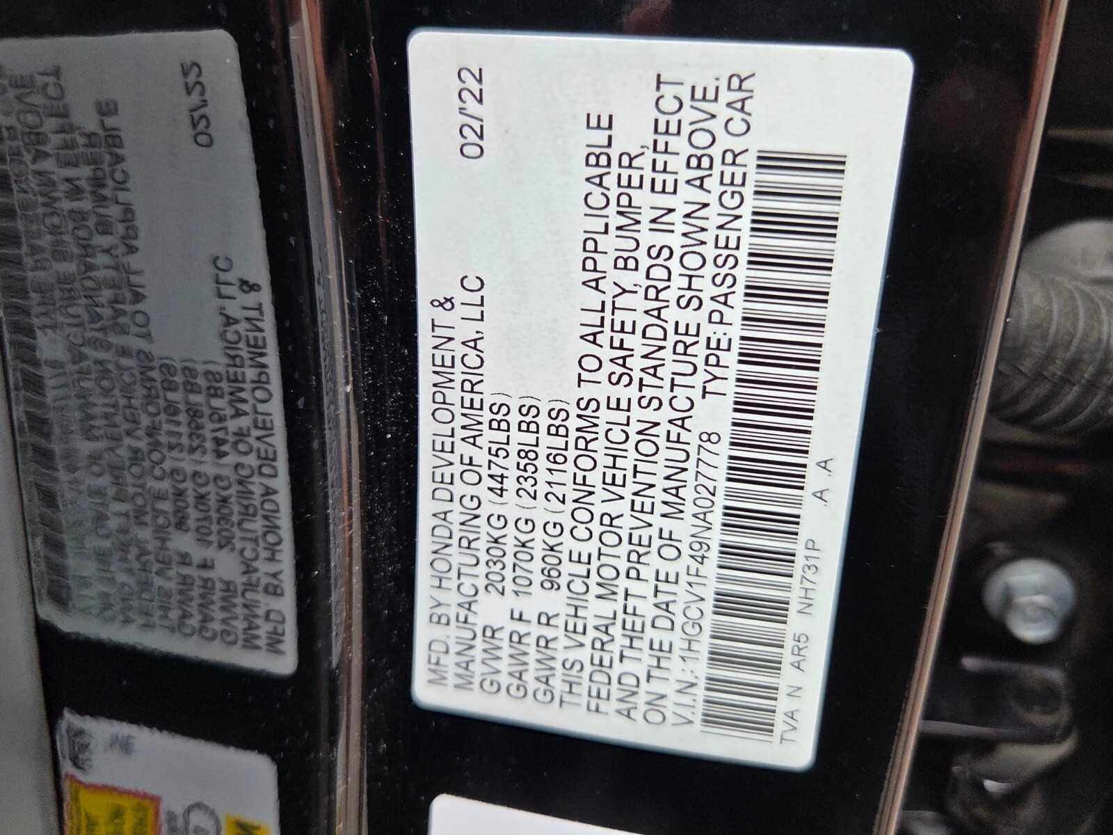 2022 Honda Accord Sport SE