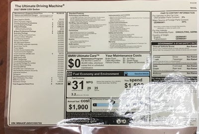 2027 BMW 530i 530i