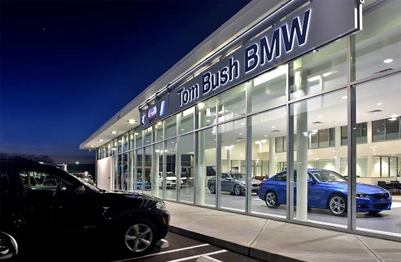 Tom Bush BMW dealership showroom on Atlantic Boulevard in Jacksonville, Florida